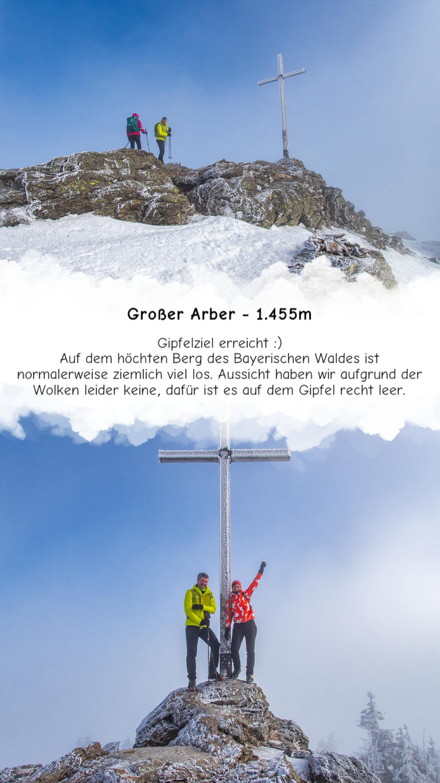 Panorama vom Gipfel des Großen Arber im Winter