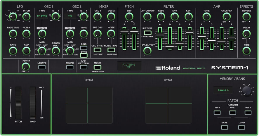 Roland System-1 Editor and Sound Bank - VST and Standalone