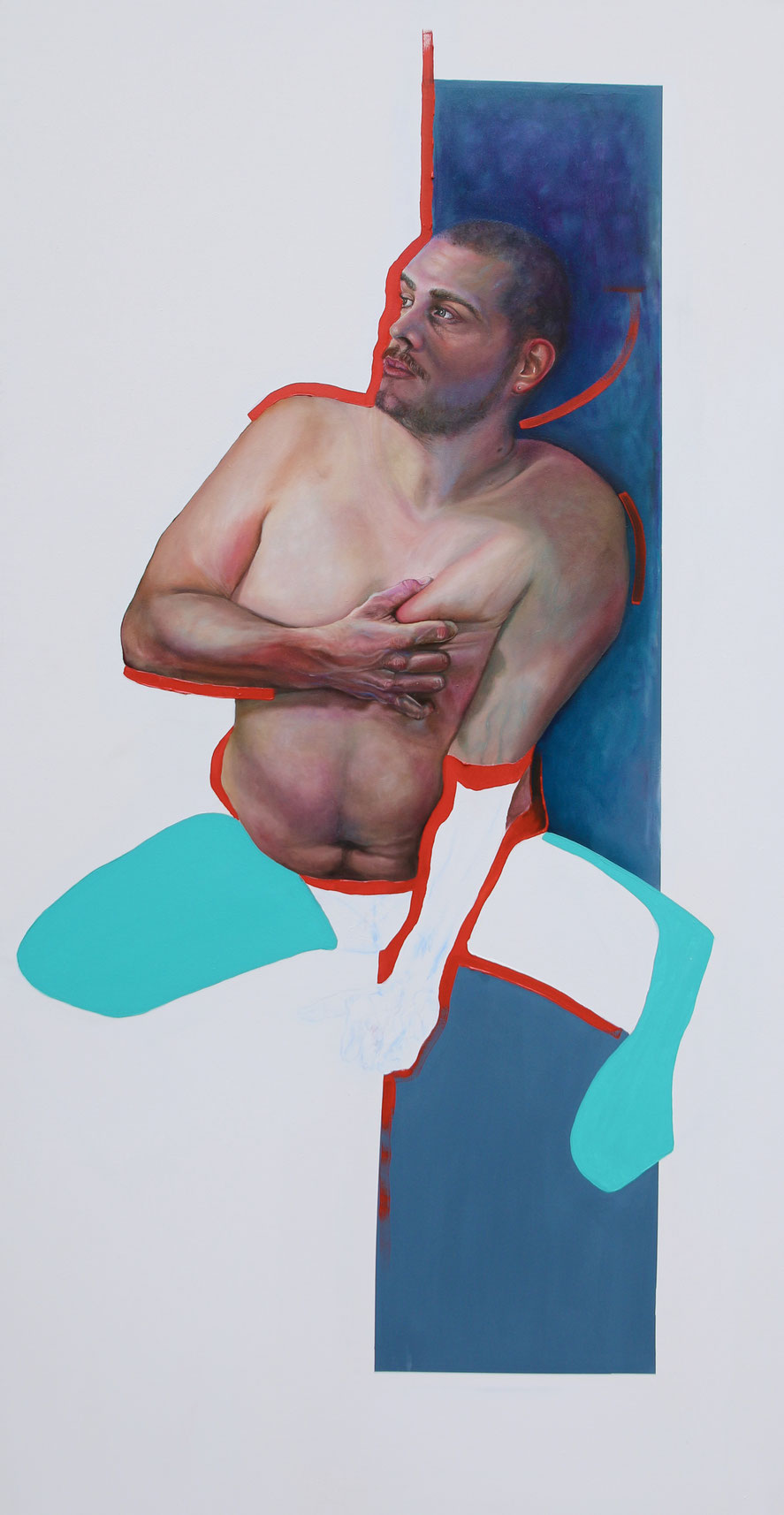 Trans/Masc, (Serie 3), #13, 2021, Öl auf Leinwand, 200 x 101 cm