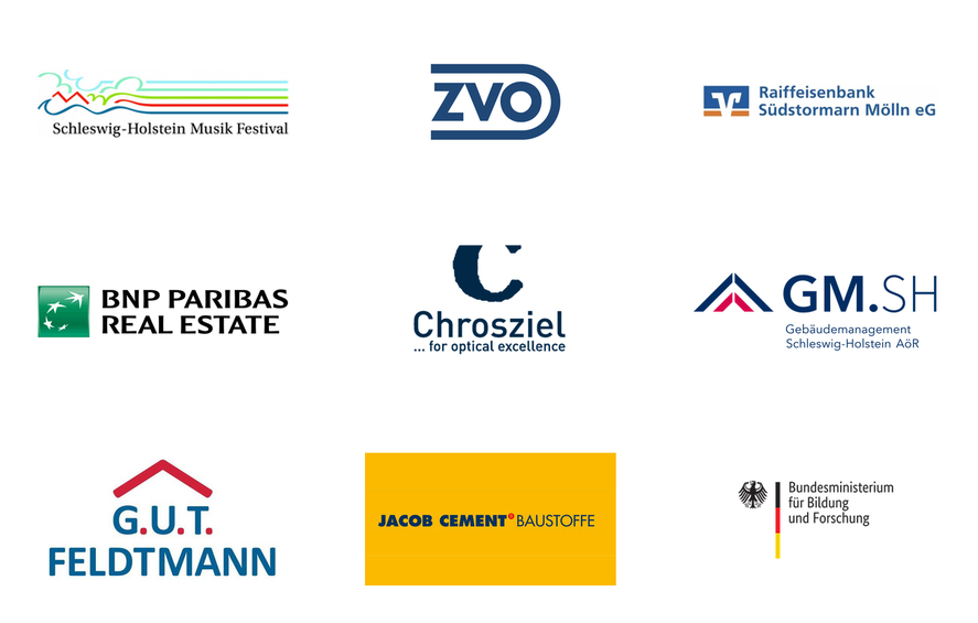 Logoleiste der Kreuzweise Filmproduktion mit Logos bekannter Unternehmen aus Lübeck, Hamburg & , Schleswig-Holstein. Wir sind stolz darauf, mit renommierten Partnern Videos und Medien zu erstellen.