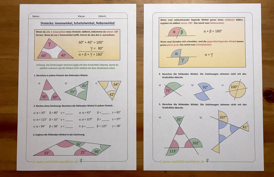 Klassenarbeit Mathe Klasse 6 Winkel Und Dreiecke