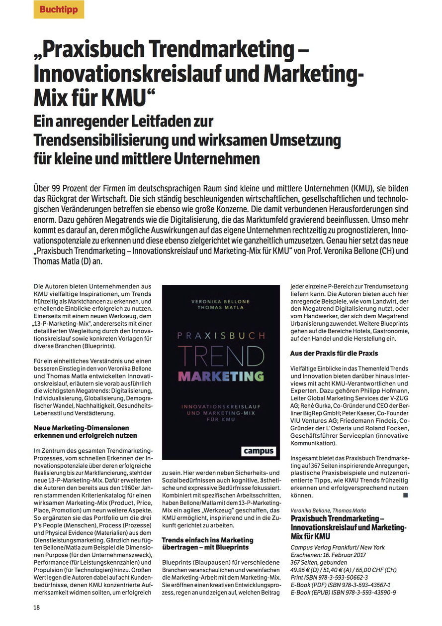 Buchbesprechung in der Fachzeitschrift FranchiseERFOLGE Nr. 04/2017