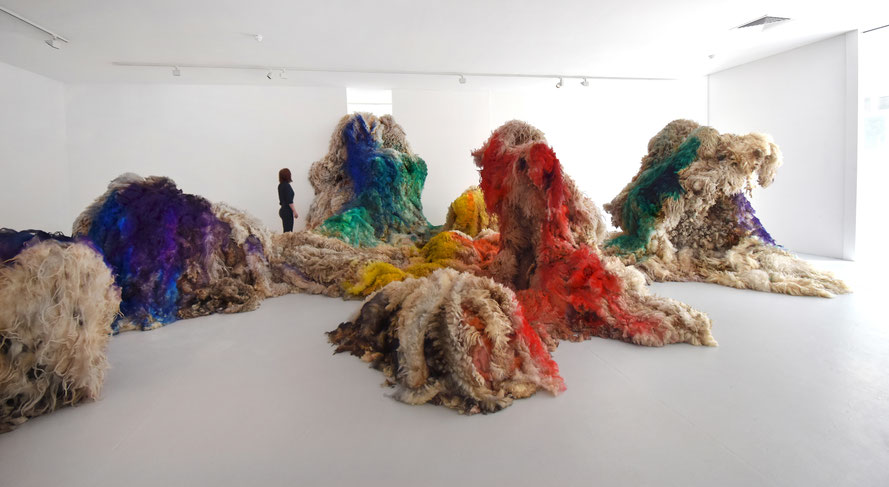 Nadine Baldow Leitrim Sculpture Centre Landmarks curated by Sean O'Reilly Solo show landscape art unwashed sheepwool sculpture