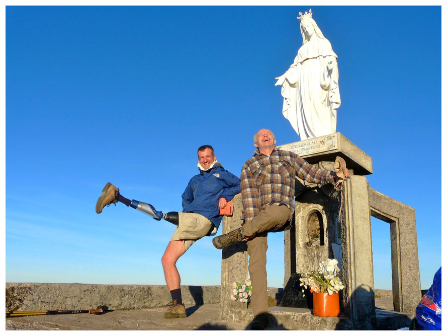 Bjoern Eser (left) and Rob Williams (right) on top of Mt. Ramelau in Timor Leste.