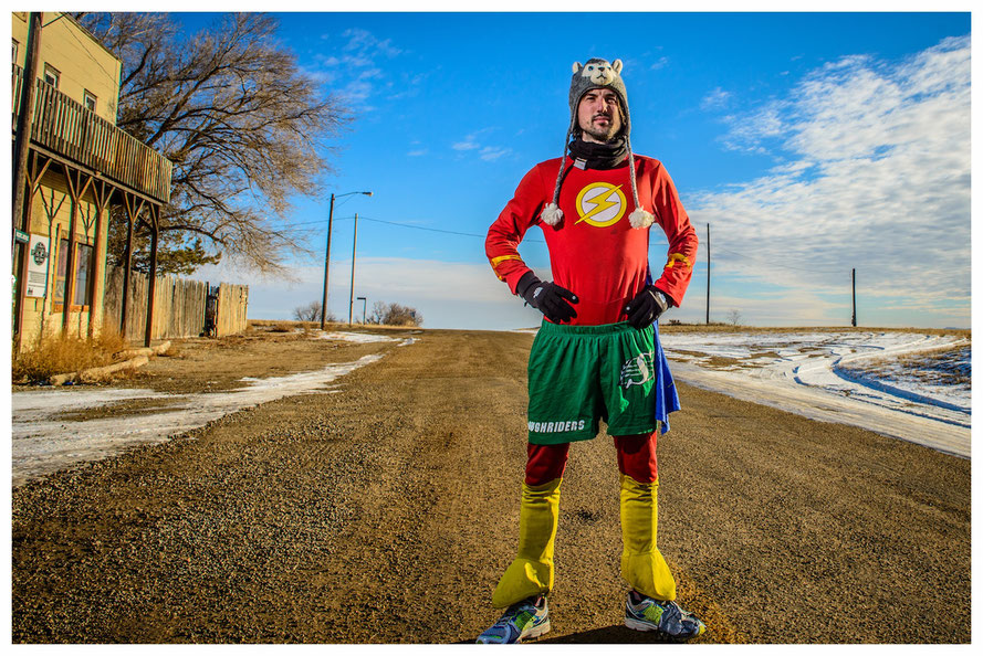 Jamie McDonald's new coup: A run across the United States of America to raise many for children (picture courtesy of Superhero Foundation)