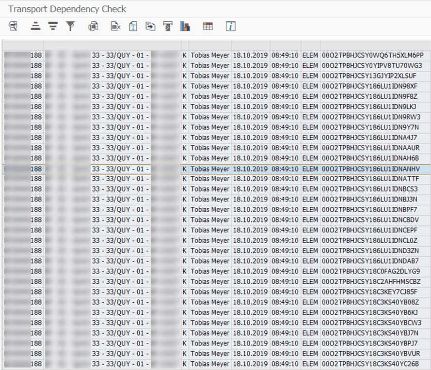 Transport Dependency Check Detail View