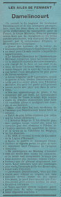 Article tiré de l'hebdomadaire "Les Ailes" 1er Décembre 1921