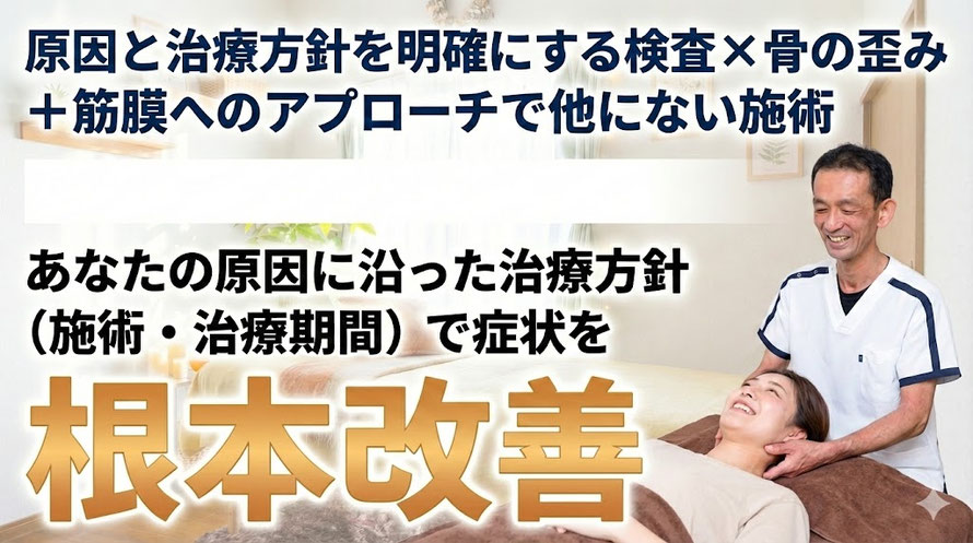 あなたの原因に沿った治療方針で症状を根本改善