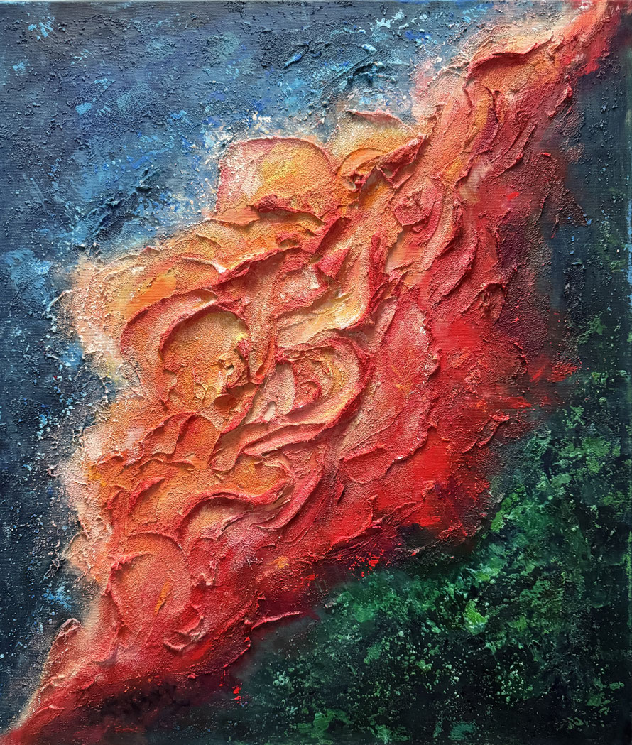 "on fire" - acryl auf leinwand (2025) 60x70cm