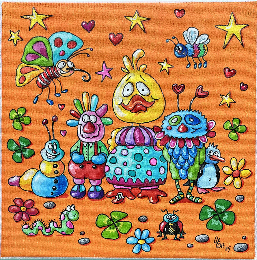 "let your SUN shine" acrylstifte auf leinwand (2025) 20x20 cm