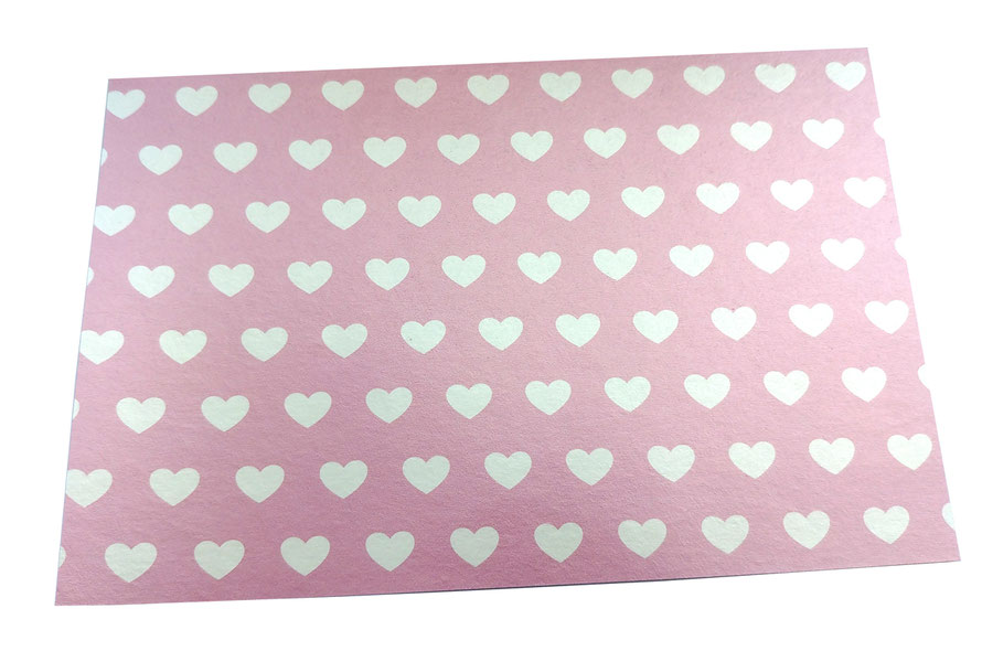 Glamour Vlies Bordüren mit Metallic Glanzbeschichtung - Motiv Herzchen in Pastellfarben 