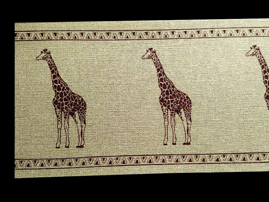 Glamour Vinyl Vliesbordüre mit Metallic Gold - Effekt - Motiv Giraffe