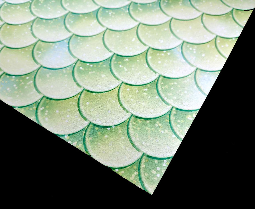 Glamour Vlies Bordüren mit Metallic Glanzbeschichtung - Motiv Meerjungfrau - Schuppen mit Glittereffekt