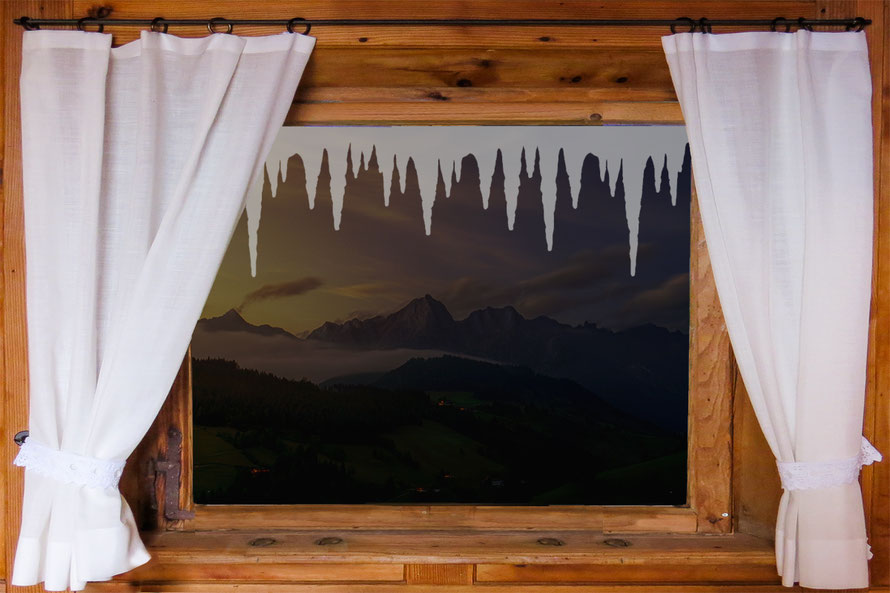 permanent Glasdekoraufkleber Eiszapfen