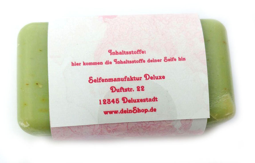 personalisierbare Seifenbanderolen - mit Klebepunkten, Geschenkbanderole