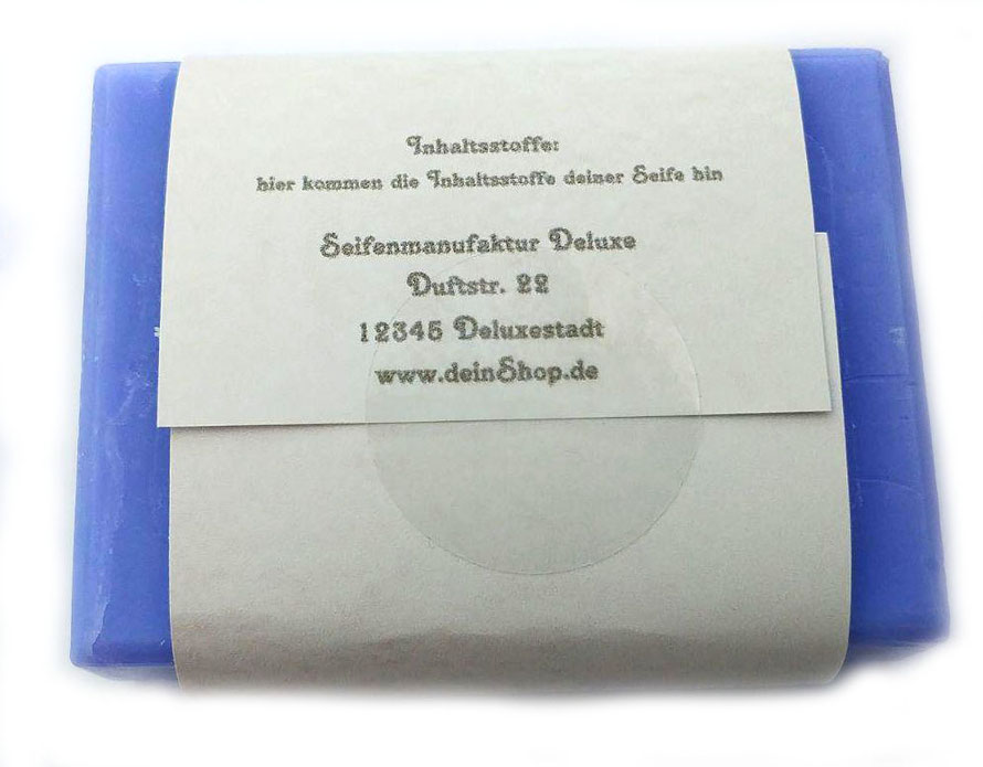 personalisierbare Seifenbanderolen - mit Klebepunkten, Geschenkbanderole