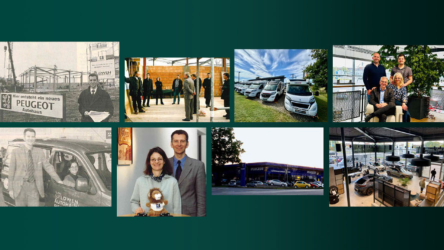 Zeitreise: Familie Fischer, Camper-Modelle, Innen- und Außenansichten des Autohauses in Celle.