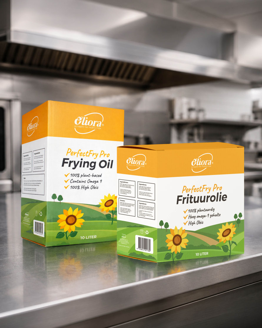 Oliora PerfectFry Pro — Produktdarstellung in einer professionellen Küchenumgebung. © Filta DACH GmbH