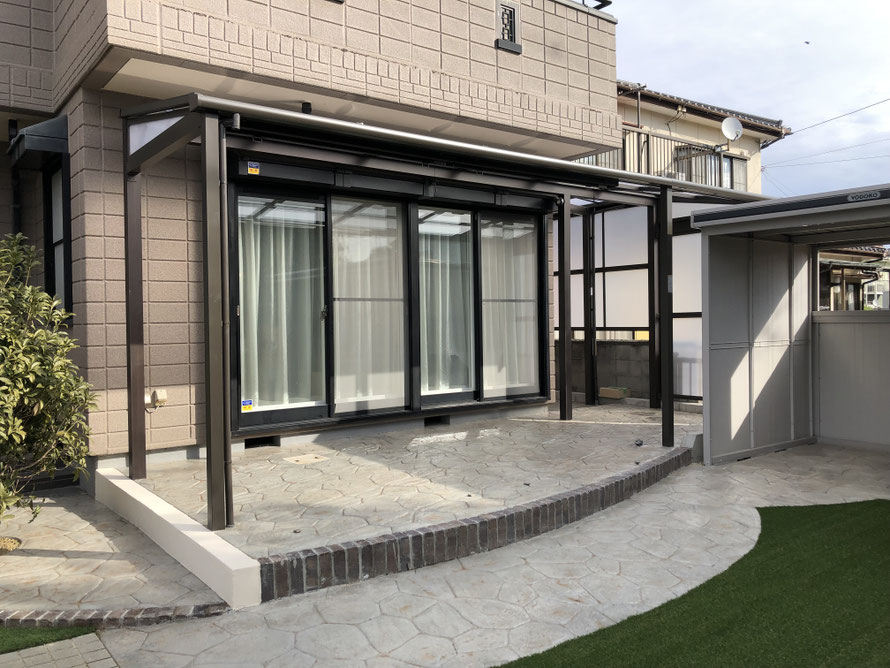 ウッドデッキ　樹脂デッキ　タイルデッキ　テラス　スタンプコンクリート　デザインコンクリート　樹ら楽　ココマ　ジーマ　暖蘭