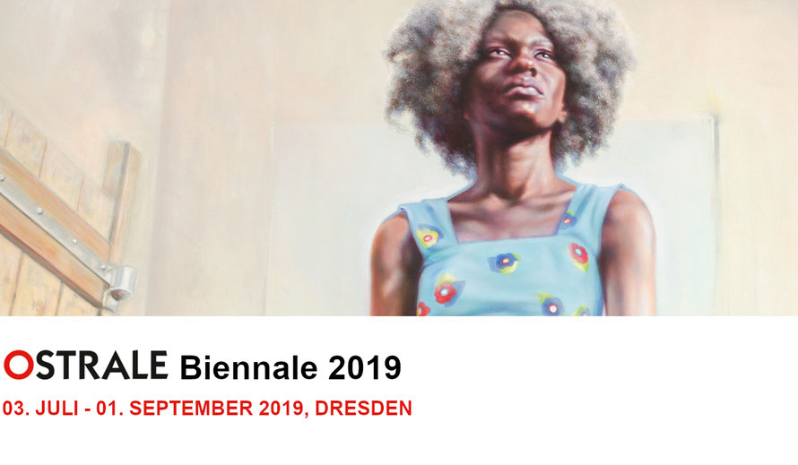 The banner of Ostrale Biennale 2019