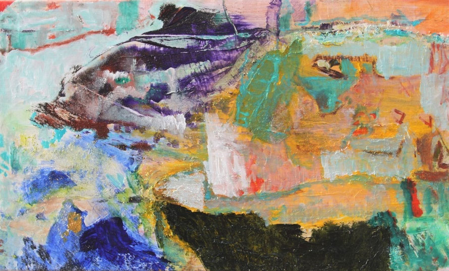 ARTwork: Bettina Bucher-Schmidt (DE) | SELECTed . 24 - Titel: Fisch mit grünem Auge (2015) | Mixed Media auf Leinwand - Format: 55x91cm | Preis: 1.250,00€