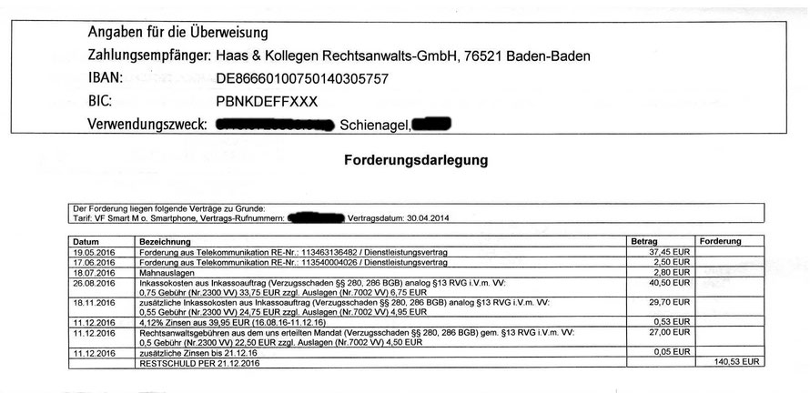 RA Rechtsanwalt Haas & Kollegen, vodafone@ra-haas.de