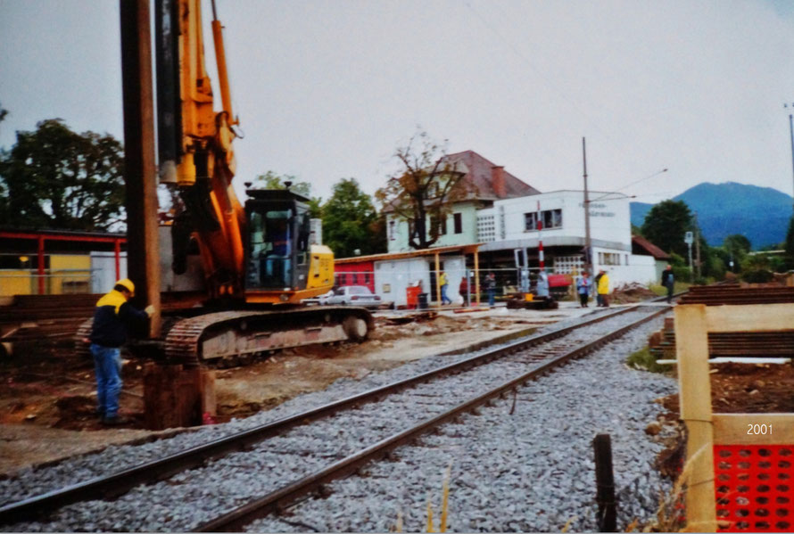 2001 Bauarbeiten ÖBB bei Blumen Germ