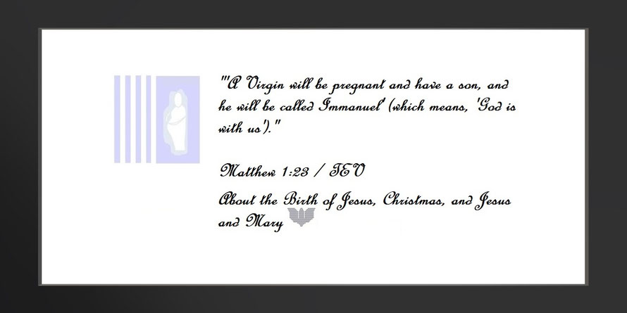 Bible Verse Matthew 1:23 - About the Birth of Jesus, Christmas, and Jesus and Mary; Image Link to Archive - Gospel Verses from Matthew