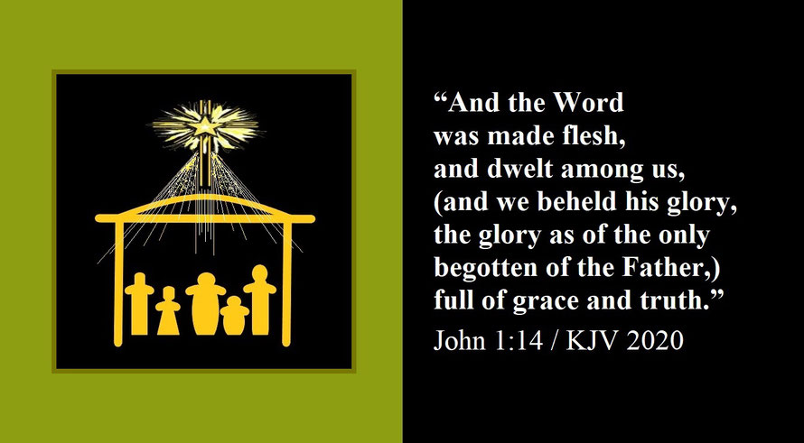 Faith Expression Artwork about Jesus, “the Word made flesh” and Bible Verse John 1:14 - “And the Word was made flesh, and dwelt among us, (and we beheld his glory, the glory as of the only begotten of the Father,) full of grace and truth.”