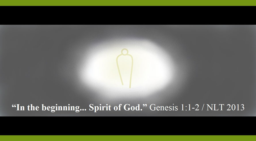 Faith Expression Artwork about the Most Holy Trinity – “Spirit of God” – and Bible Verses Genesis 1:1-2 (D) - “In the beginning… darkness covered the deep waters. And the Spirit of God was hovering over the surface of the waters.”
