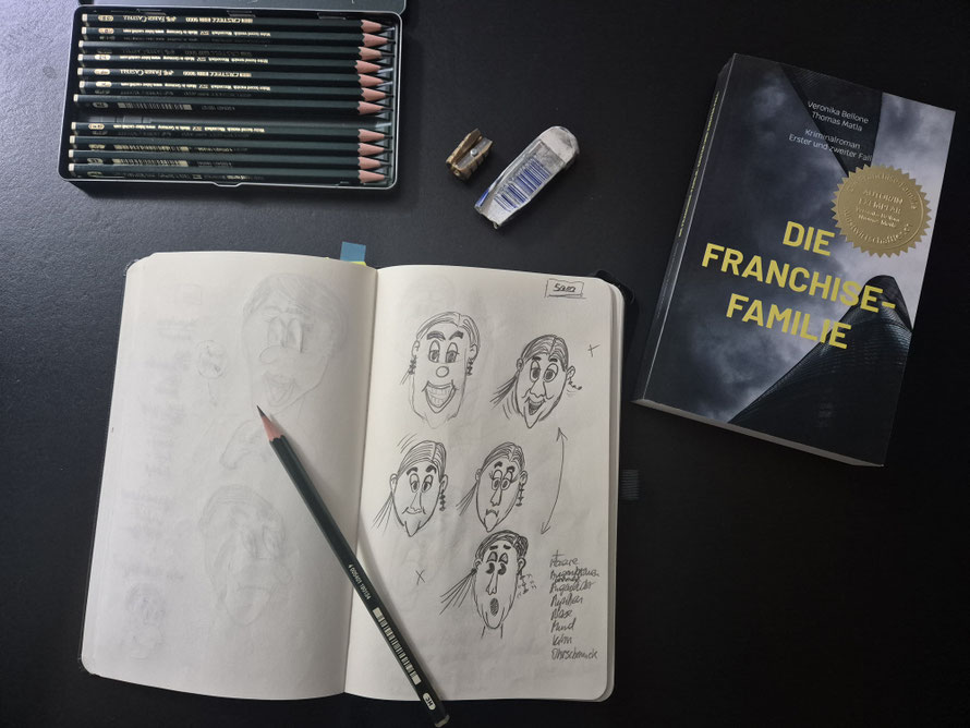 Entwurfsskizzen der Protagonisten © Kunstwirtschaftler
