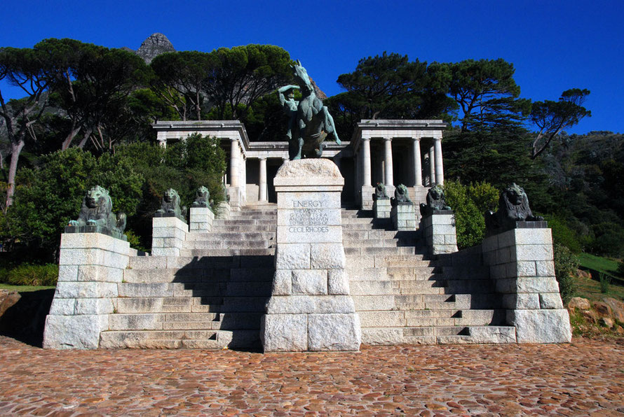 The Rhodes Memorial in not  known for its understatement or subtlety. The 26,000 cubic feet of granite from the Bellevue Quarry at the foot of Table Mountain was supplied by a Cornishman, Andrew James