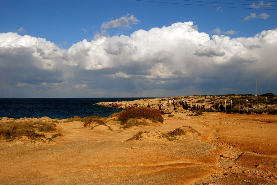 Cape Greko by the wired-off headland looking towards Syria