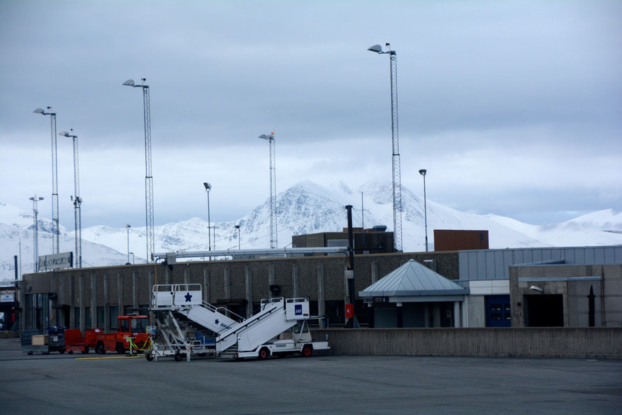 The dramatic setting of Tromsø airport.  