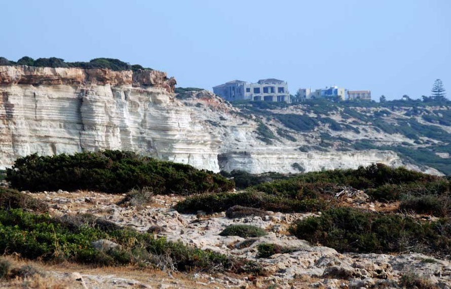 Akamas in June 2012: new developments marching up the peninsula.