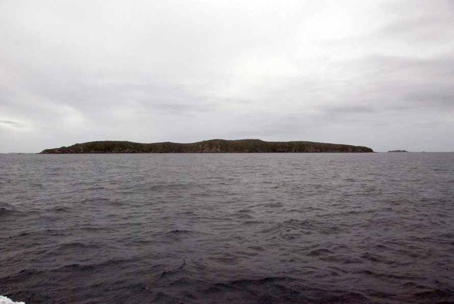 The desolate looking island of Ruapuke mid-way in the Foveaux Strait, home to the Rev Wohlers and his wife, Eliza Hanham and 200 Kai Tahu Maori under their chief Tuhawaiki in the 19th century. It is n