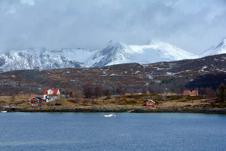 The super remote settlements of Senja Island's Atlantic coast. This is Straumsnes near between Hamn and Berg. Fish drying made it possible to exploit proximity to cod stocks whilst overcoming geographical remoteness for trading purposes.