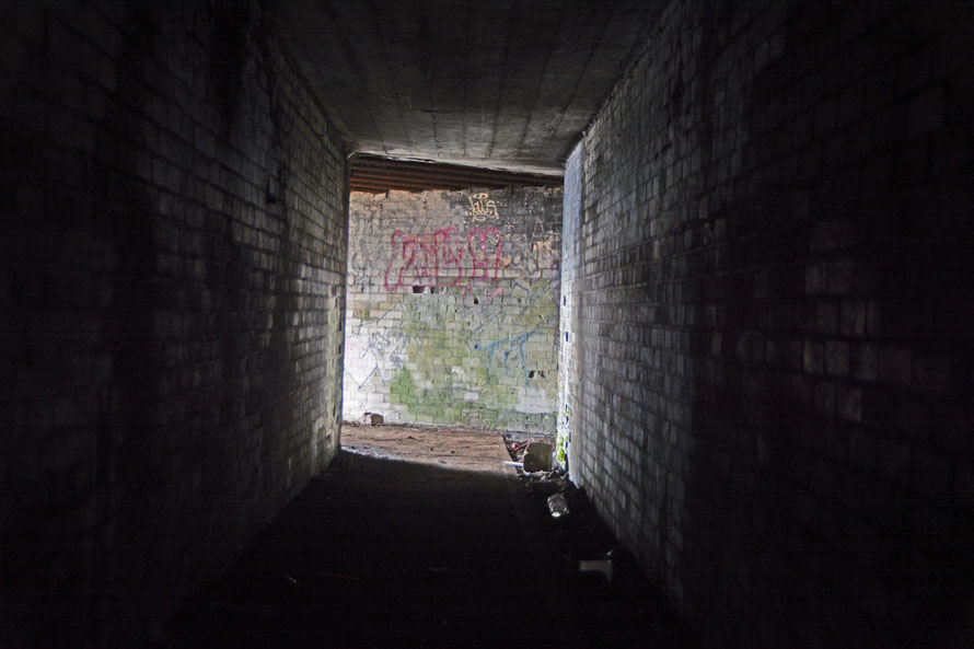 The right-hand tunnel in the magazine at the South Foreland.