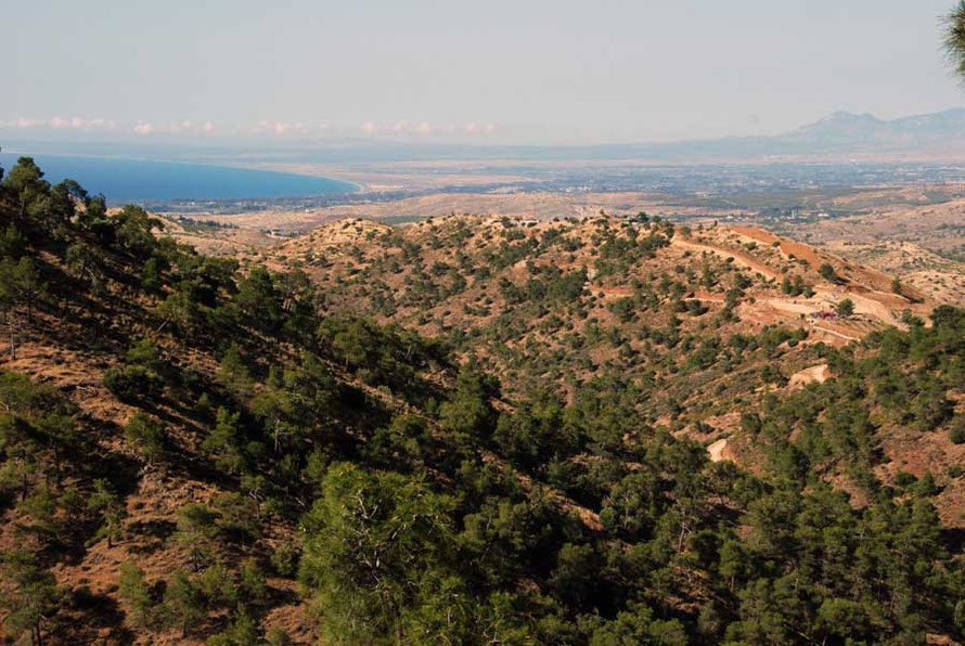 And the gentle sweep of Morfou Bay (forever lost?) comes into view