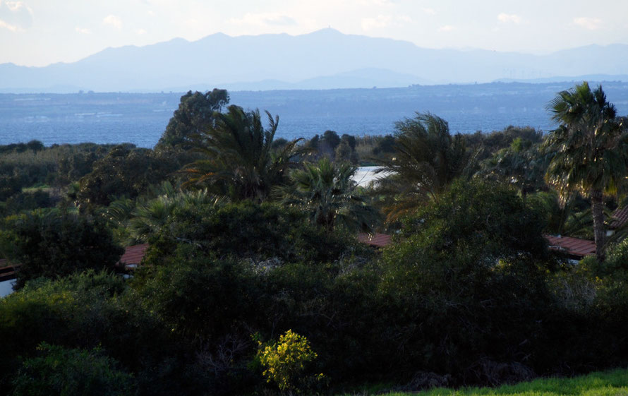 The view from the hill above Cape Greko looking west to the Troodos