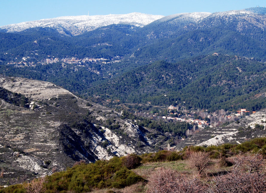 Kato Platres under the High Troodos, Pero Pedi to the right, Janaury 2013.