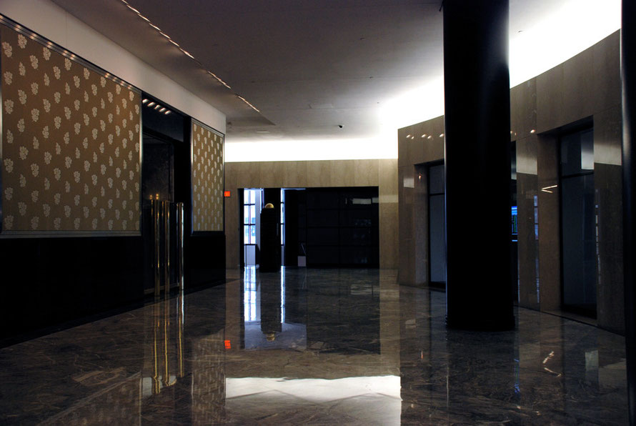 A highly polished foyer in the World Financial Center, New York in 2006.