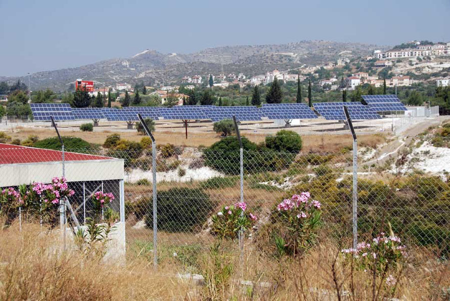 Small scale solar farm near Khirikotia