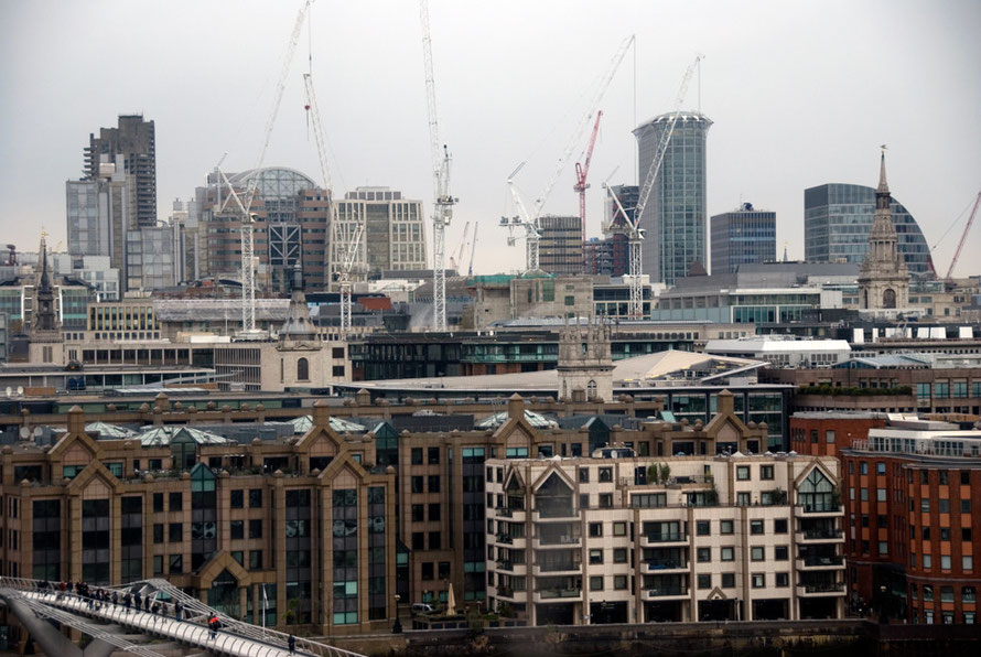 The City of London from the Tate Modern on the Thames, 2008.