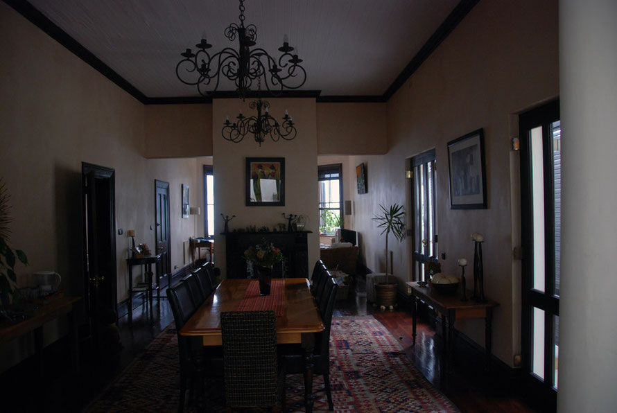 An elegant dining room in a Victorian house on Brownlow Road