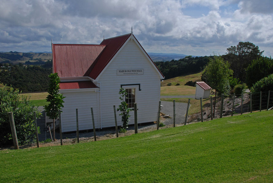 The charmingly manicured Mahurangi West Hall on the road to Mahurangi, Auckland. 