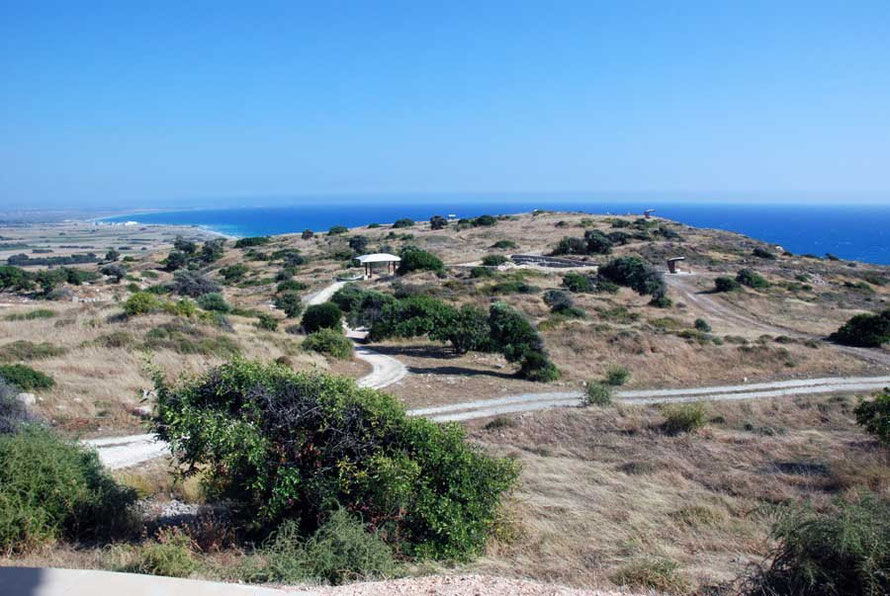 The high and steep sided plateau that protected Kourion from attack