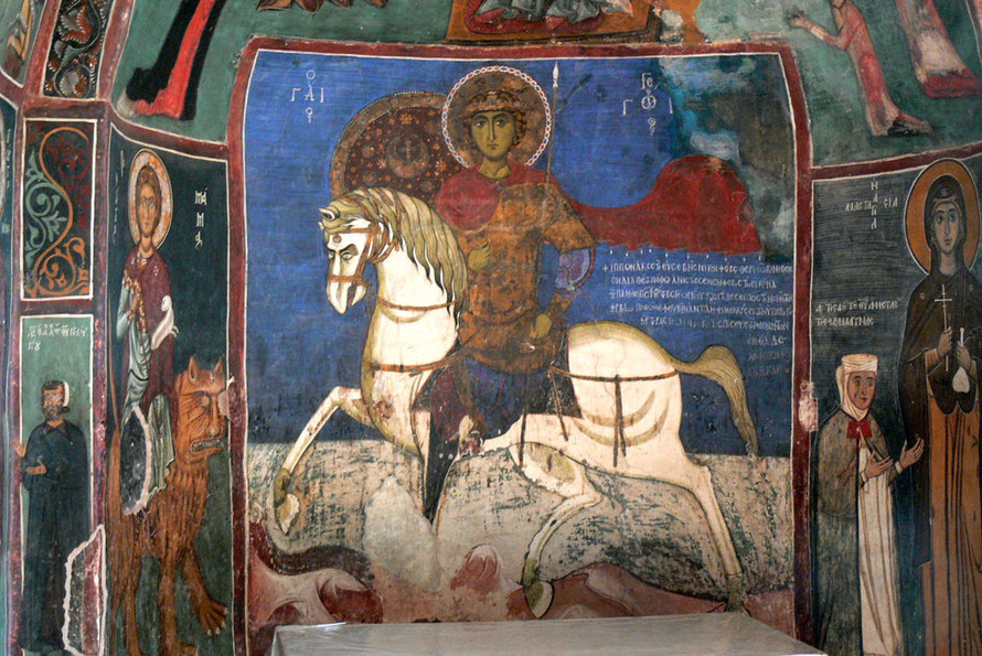 Asinou Narthex- Fresco of Saint George (Courtesy Xenophon)