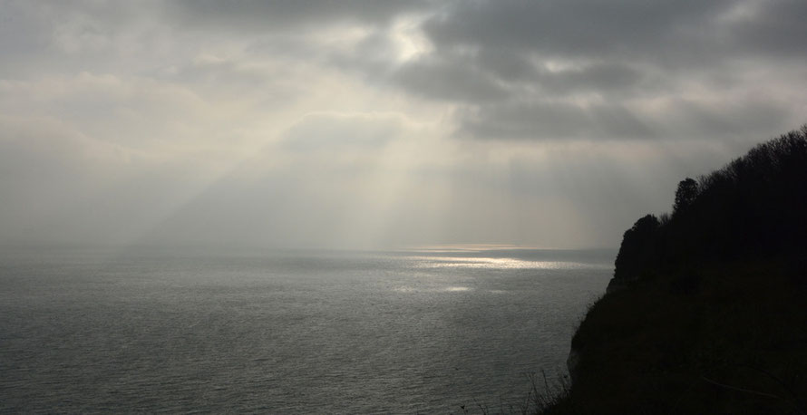 Afternoon broken sunlight over the Dover Strait.