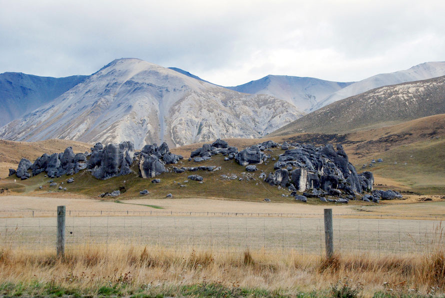 The Castle Hill formation and Dead Man Spur and Mt Enys behind